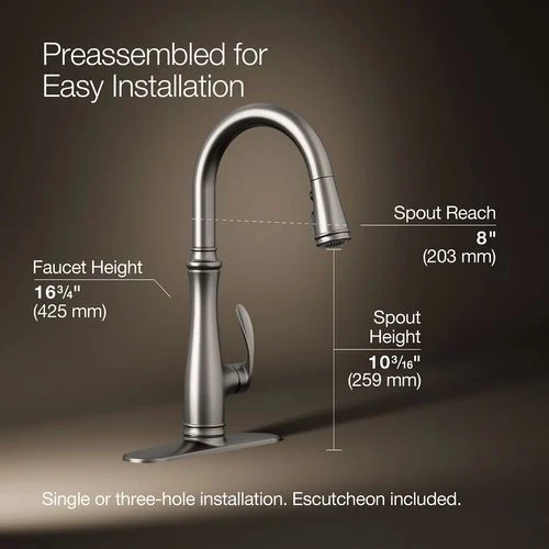 kohler k 560 vs bellera pull down kitchen faucet 2: Design and Finish Comparison