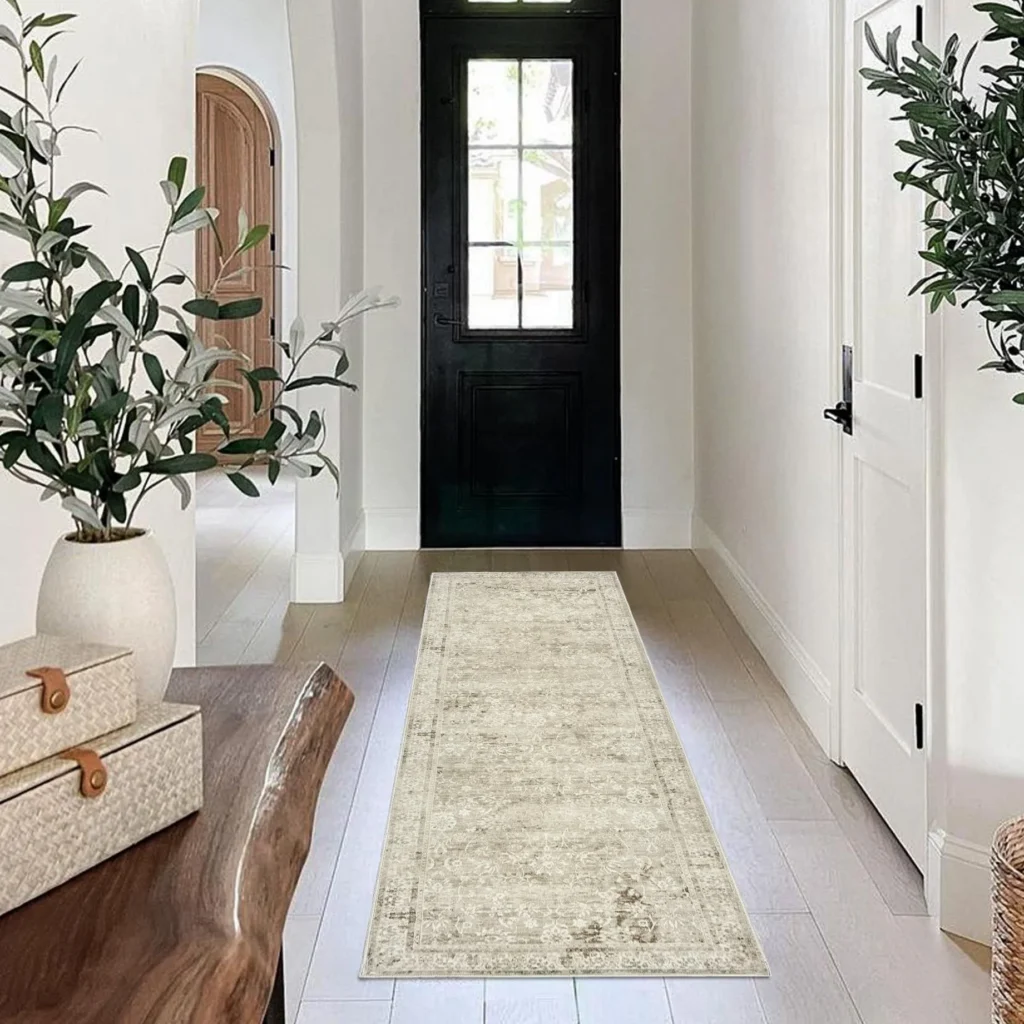 Lighting considerations for hallway décor with neutral runner rugs