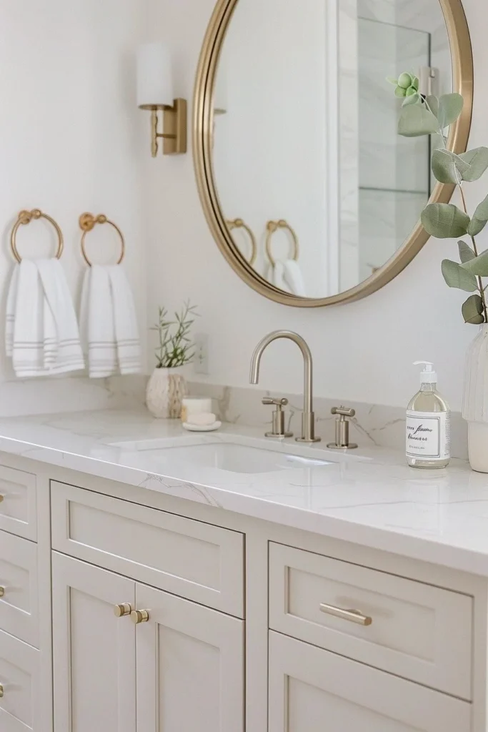 Neutral Bathroom Mirror Styling Basics