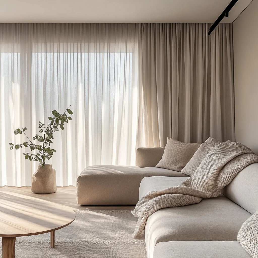 Neutral Living Room Curtain Inspiration: Choosing the Right Fabric