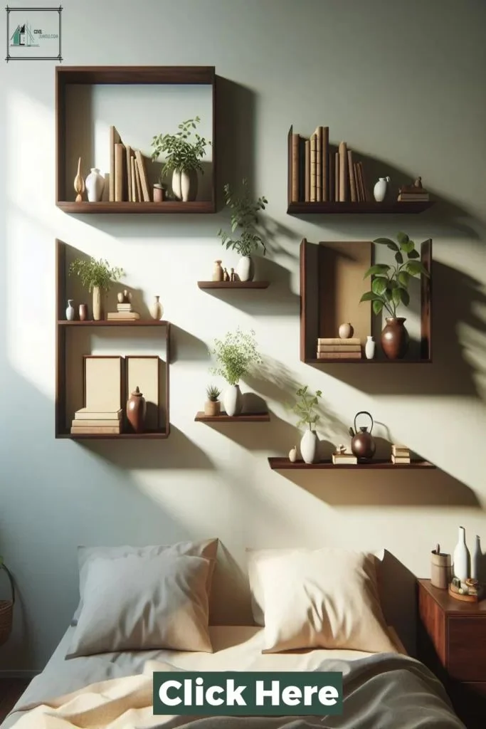 Planning placement: Where to install floating shelves in the bedroom