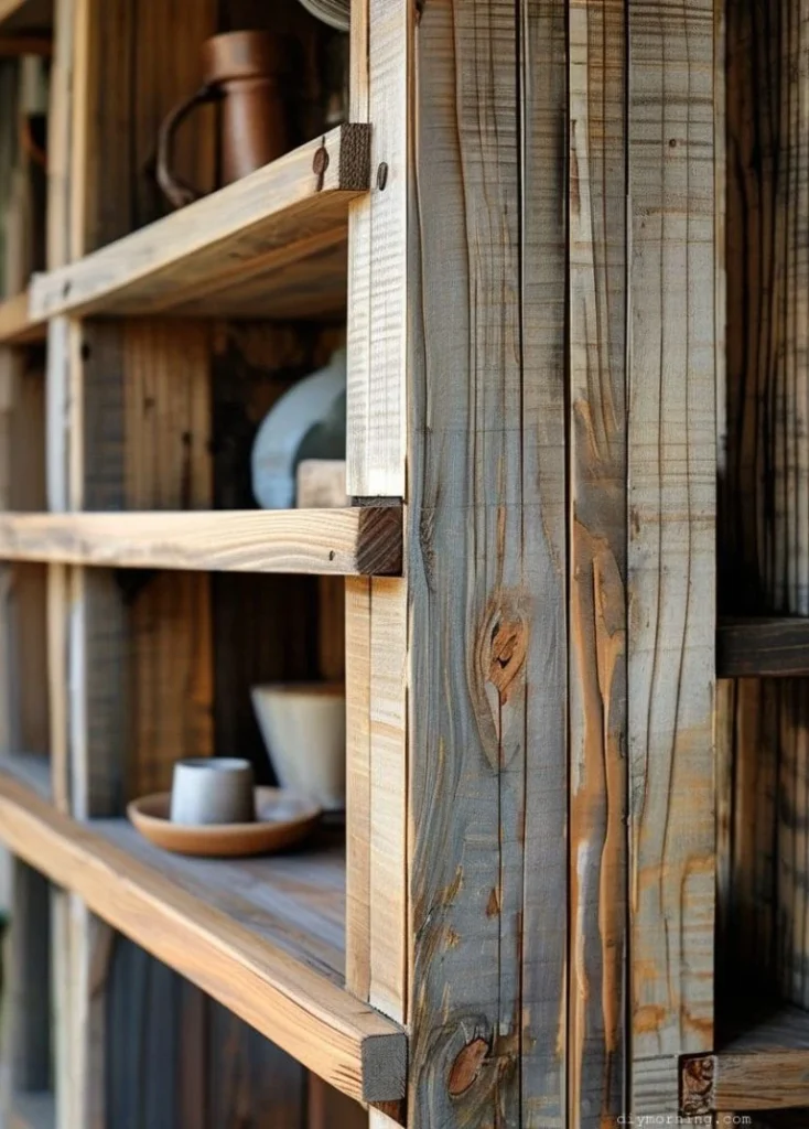 Reclaimed Wood Shelves: Warmth Meets Sustainability