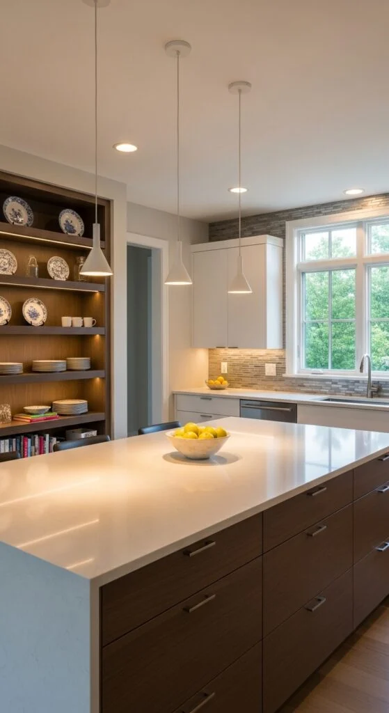 simple kitchen interior ideas: Lighting That Transforms
