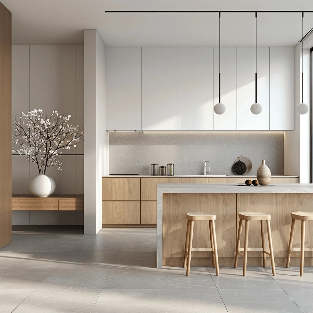 simple kitchen interior ideas: Minimalist Color Palettes
