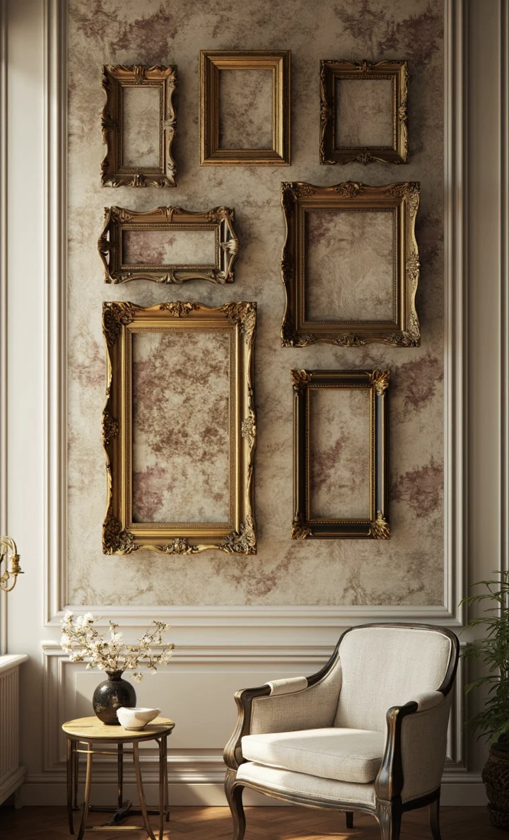 simple wall décor with wood frames: A timeless foundation