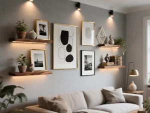 small living room wall décor ideas: Embrace a Minimalist Gallery
