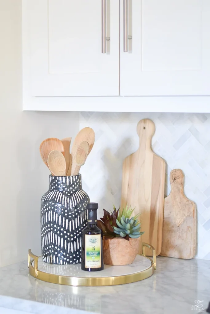Styling containers and pots for countertop charm